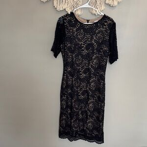 Sharagano Black Lace Dress